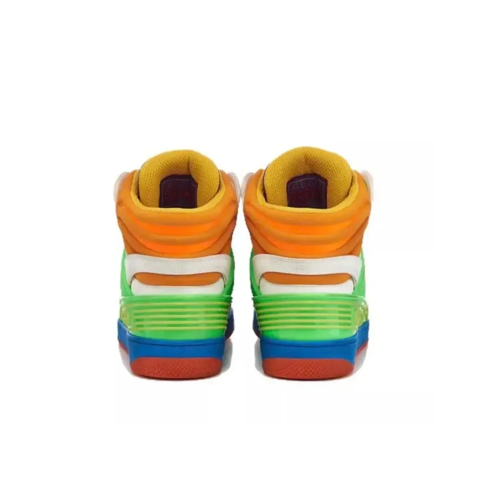 NIB Gucci Basket Dametra Women 37 US 7 High Top Sneaker Green White Purple $990 - Picture 4 of 12